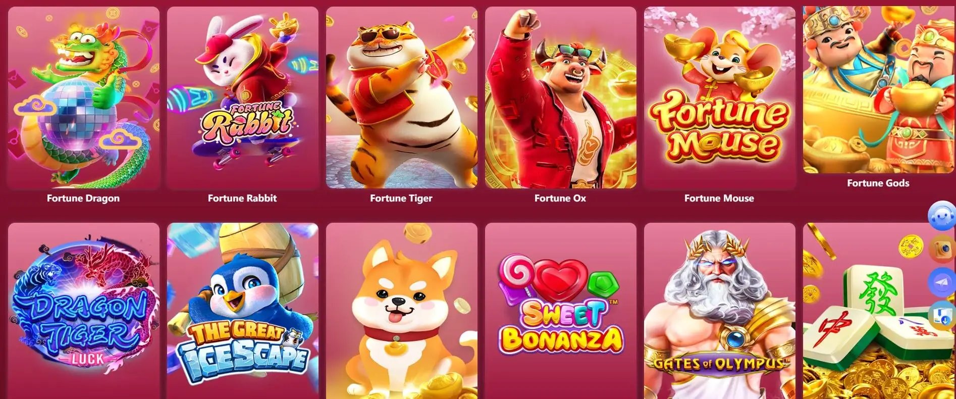 Tampilan Lobby Game moli77 dengan berbagai opsi game populer